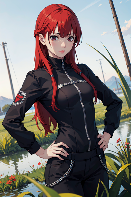 00082-3168491359-(best quality_1.2), 1girl, (dynamic angle, hands on hips, _q, red hair, absurdly long hair, cornrows, small_breasts, wetland),.png